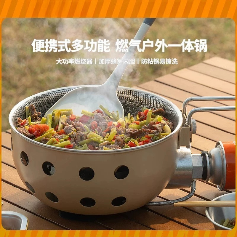 Home Cooking Fried Rice - Outdoor Portable Cassette Stove Gas Stove