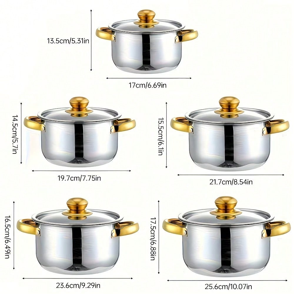 Stainless Steel Pot Set Modern - Home Cooking Restaurant recension och pris