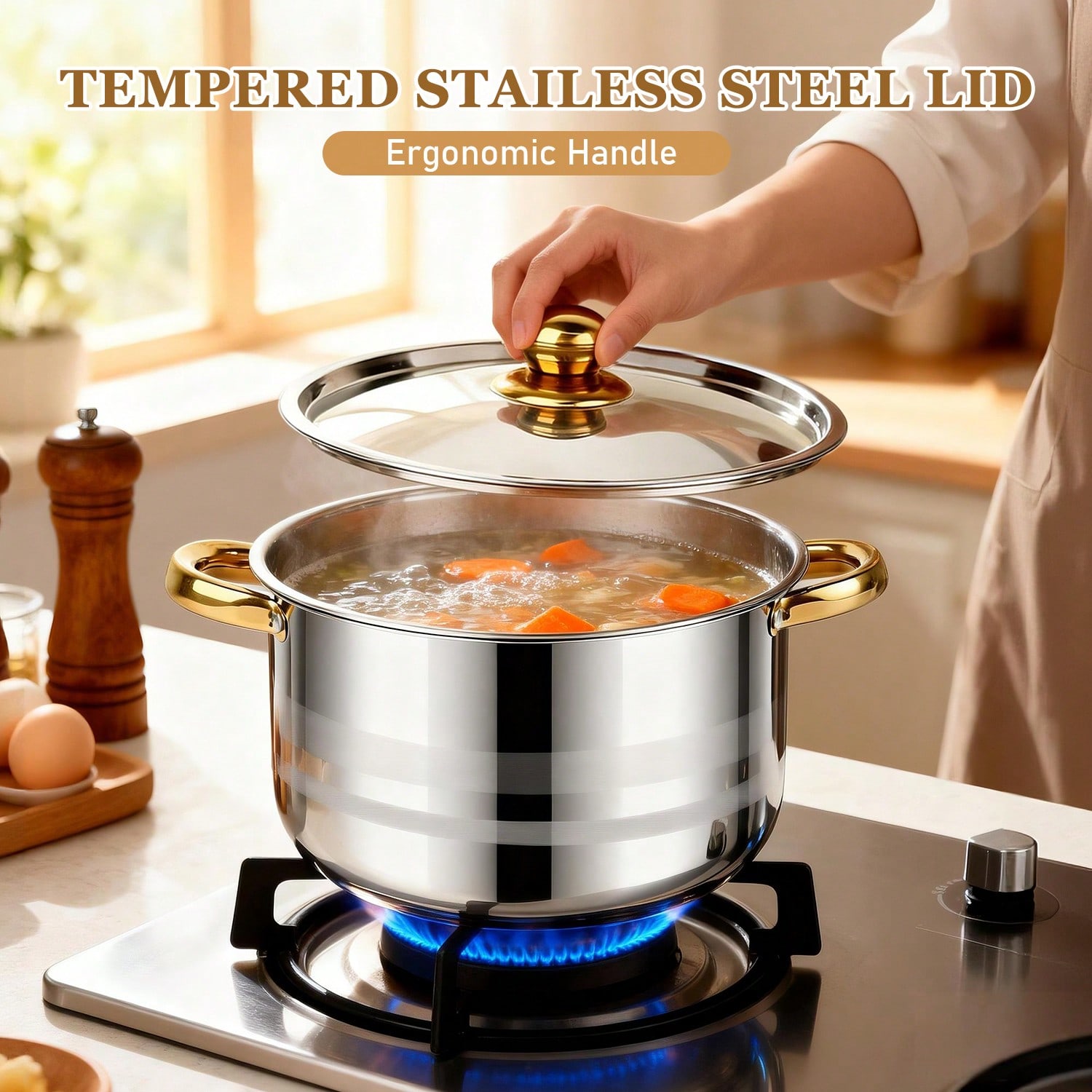 Stainless Steel Pot Set Modern - Home Cooking Restaurant recension och pris